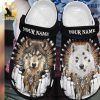 Custom name Wolf Bohemian Crocs 6 Rubber Crocs Classic