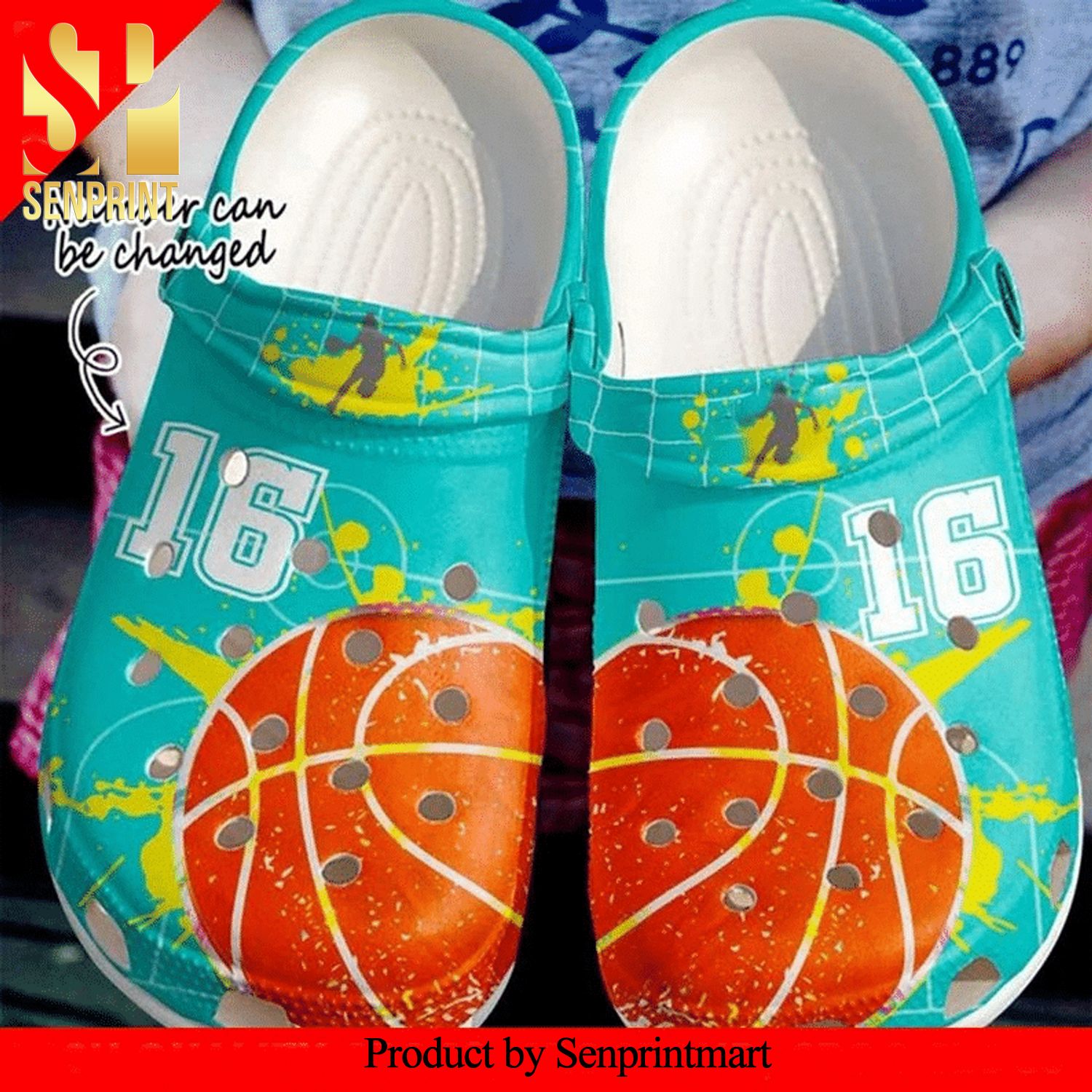 Custom Number Basketball Pattern Full Printing Crocs Classic