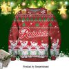 Rainier Beer Reindeer And Pine Tree Pattern Knitted Ugly Christmas Sweater