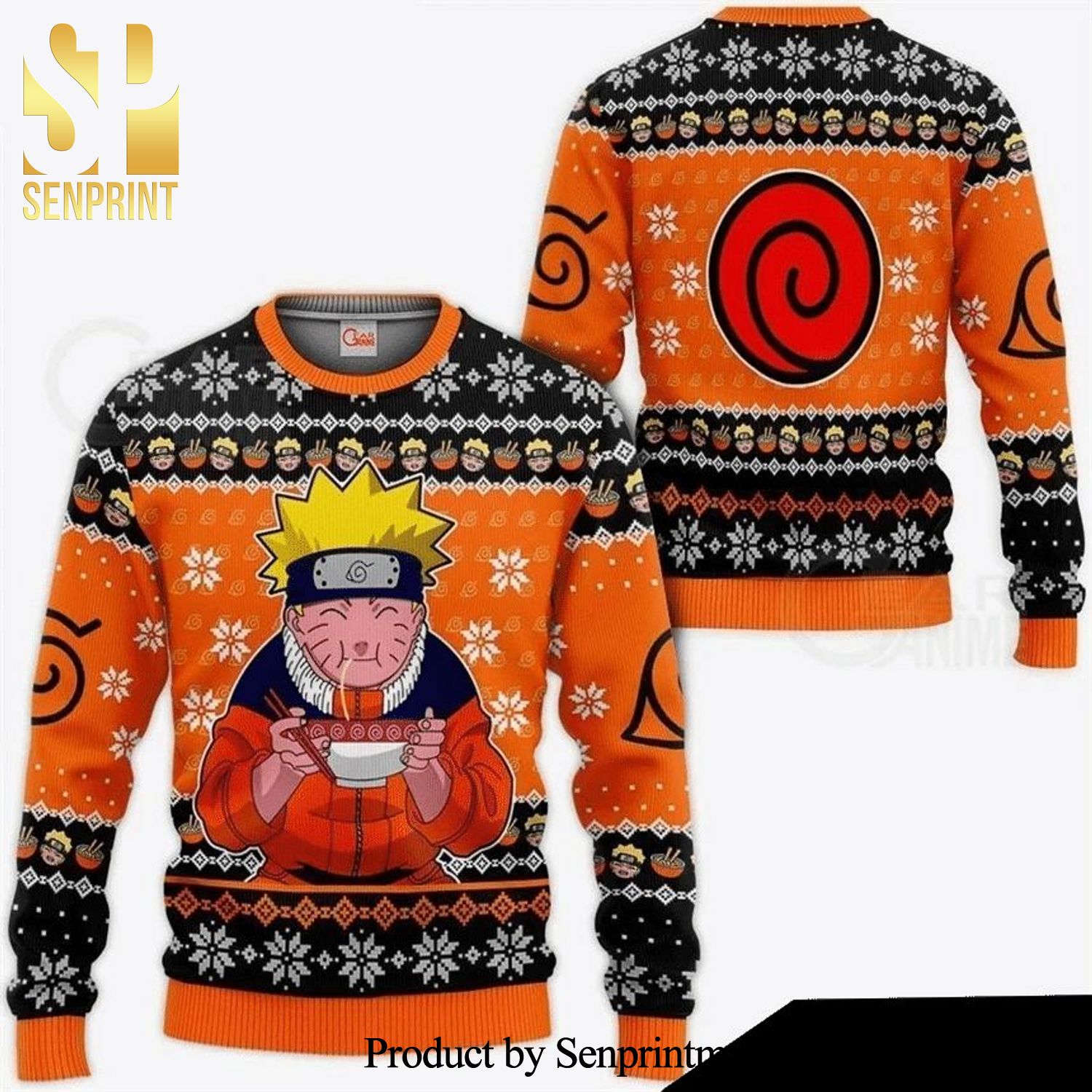 Ramen Naruto Anime Manga Knitted Ugly Christmas Sweater