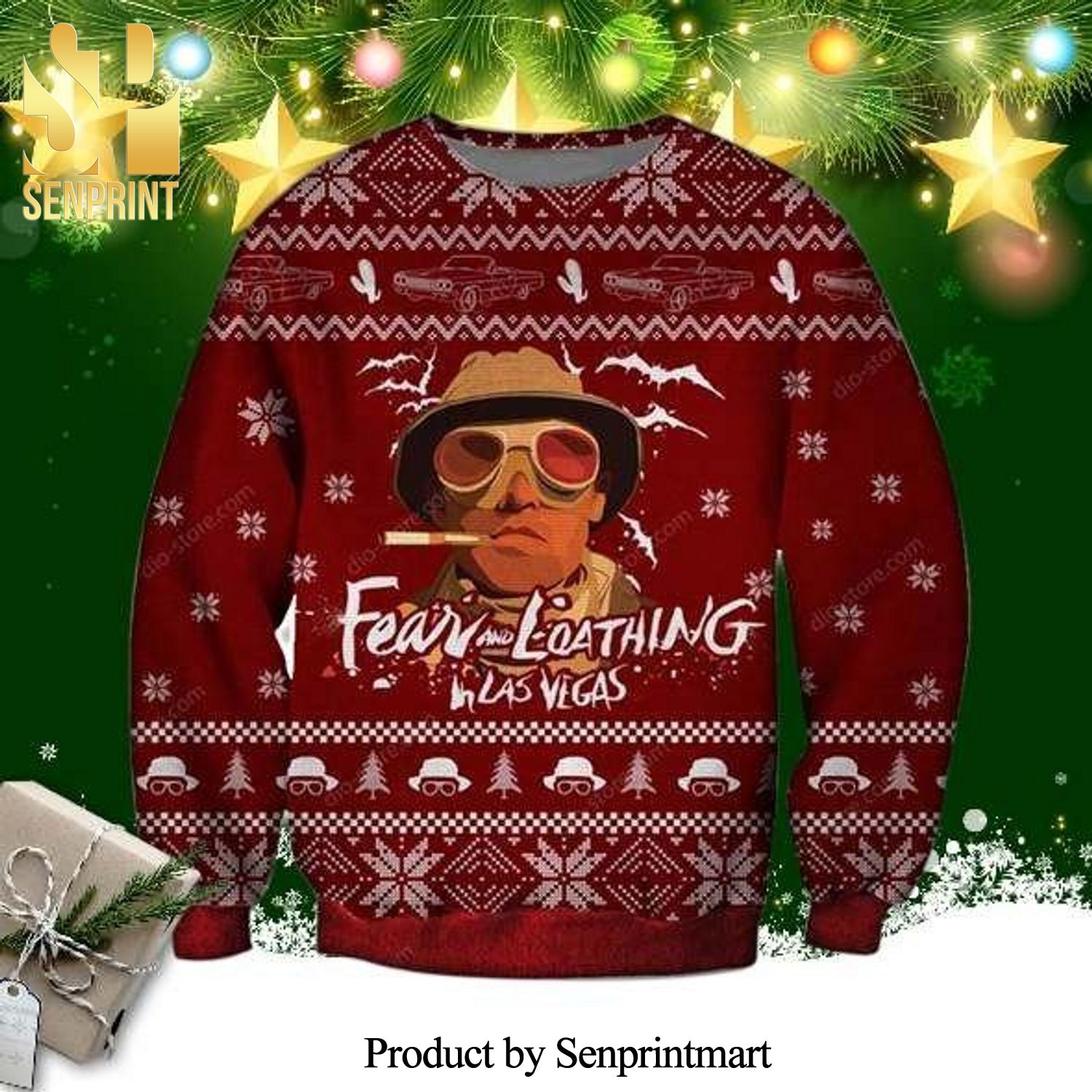 Raoul Duke Fear And Loathing In Las Vegas Knitted Ugly Christmas Sweater