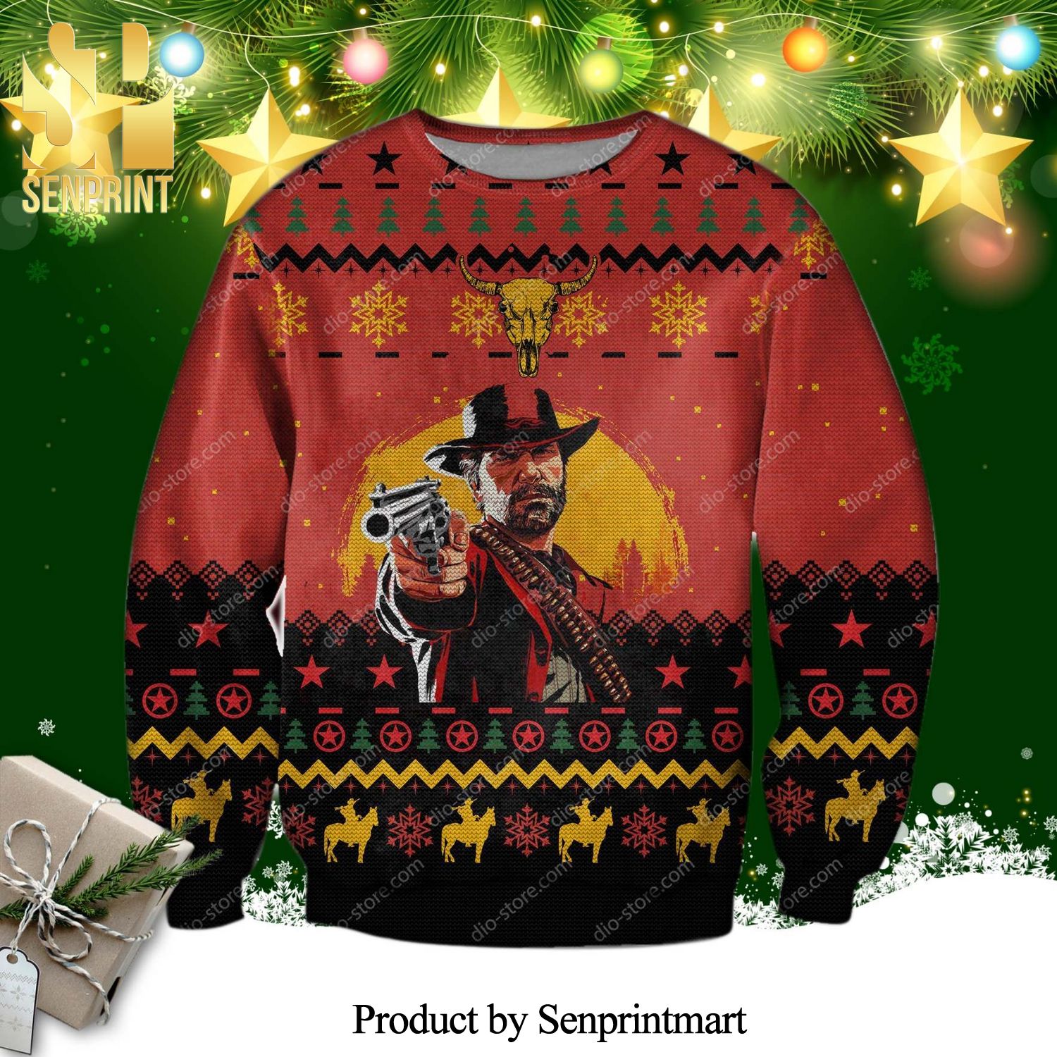 Red Dead Redemption Knitted Ugly Christmas Sweater