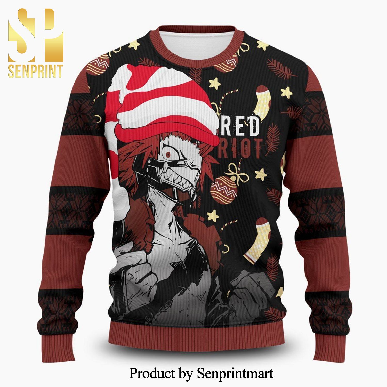 Red Riot Kirishima Eijiro My Hero Academia Anime Knitted Ugly Christmas Sweater