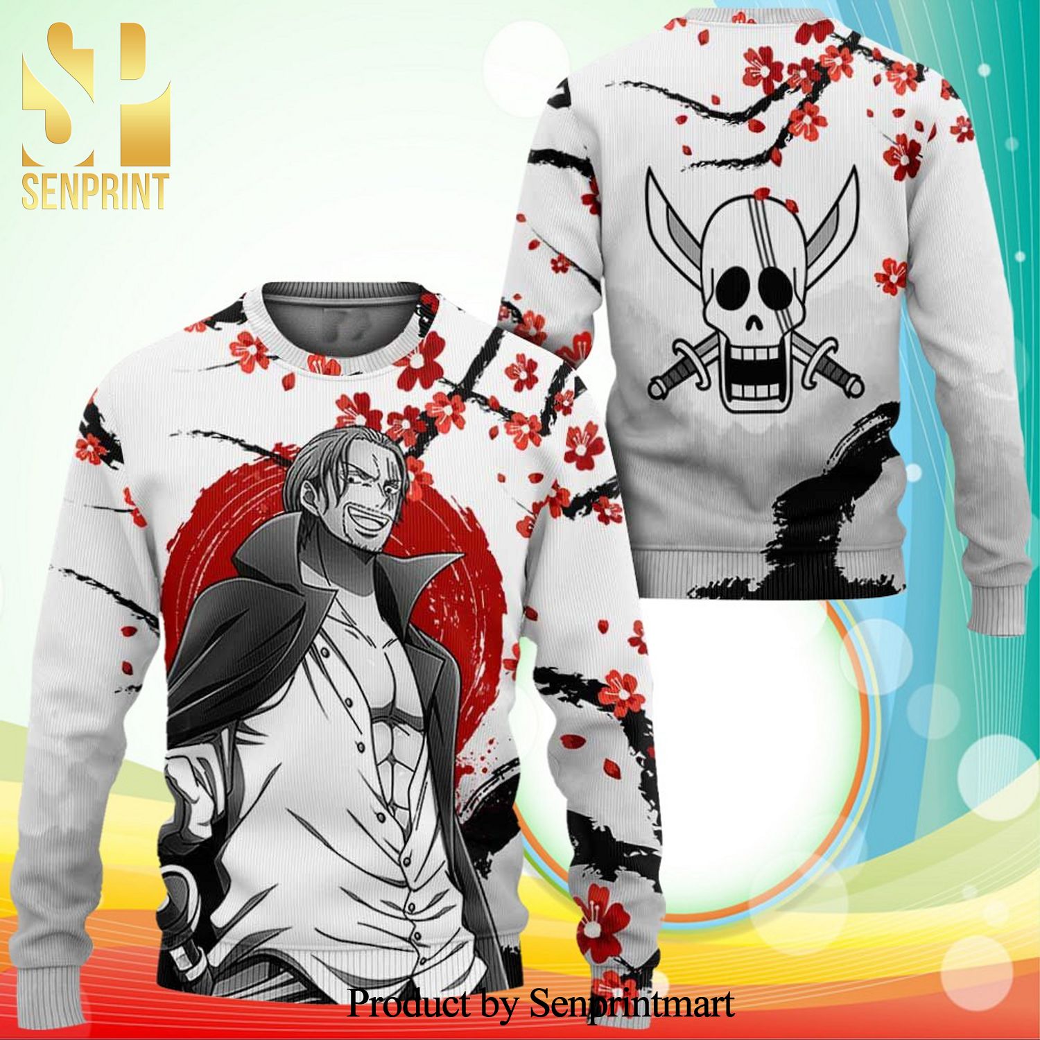 Red-Haired Shanks One Piece Manga Anime Knitted Ugly Christmas Sweater