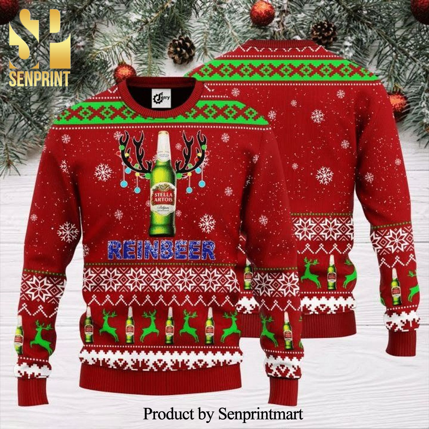 Reinbeer Stella Artois Knitted Ugly Christmas Sweater