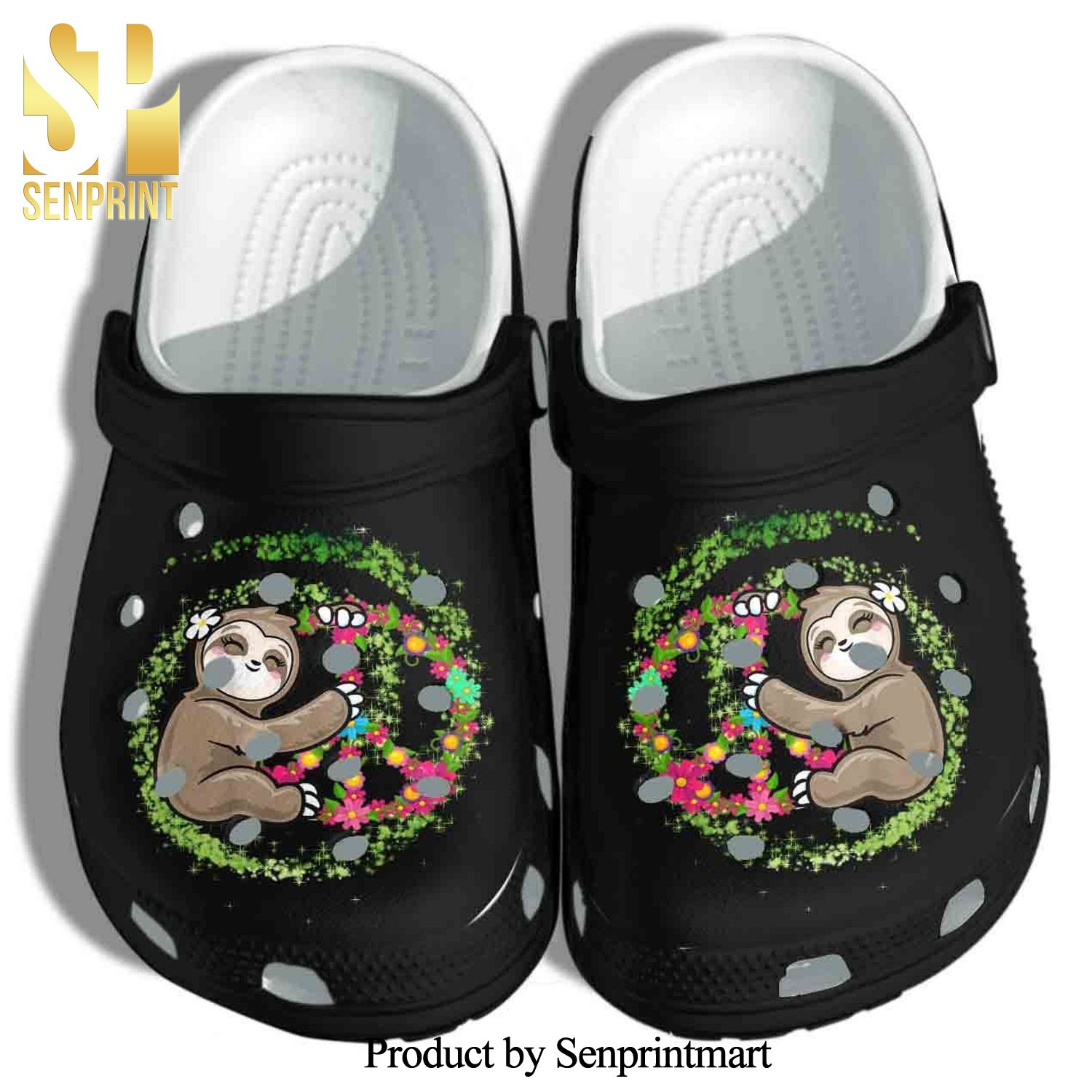 Cute Sloth Flower 5 Gift For Lover All Over Print Crocs Crocband Clog