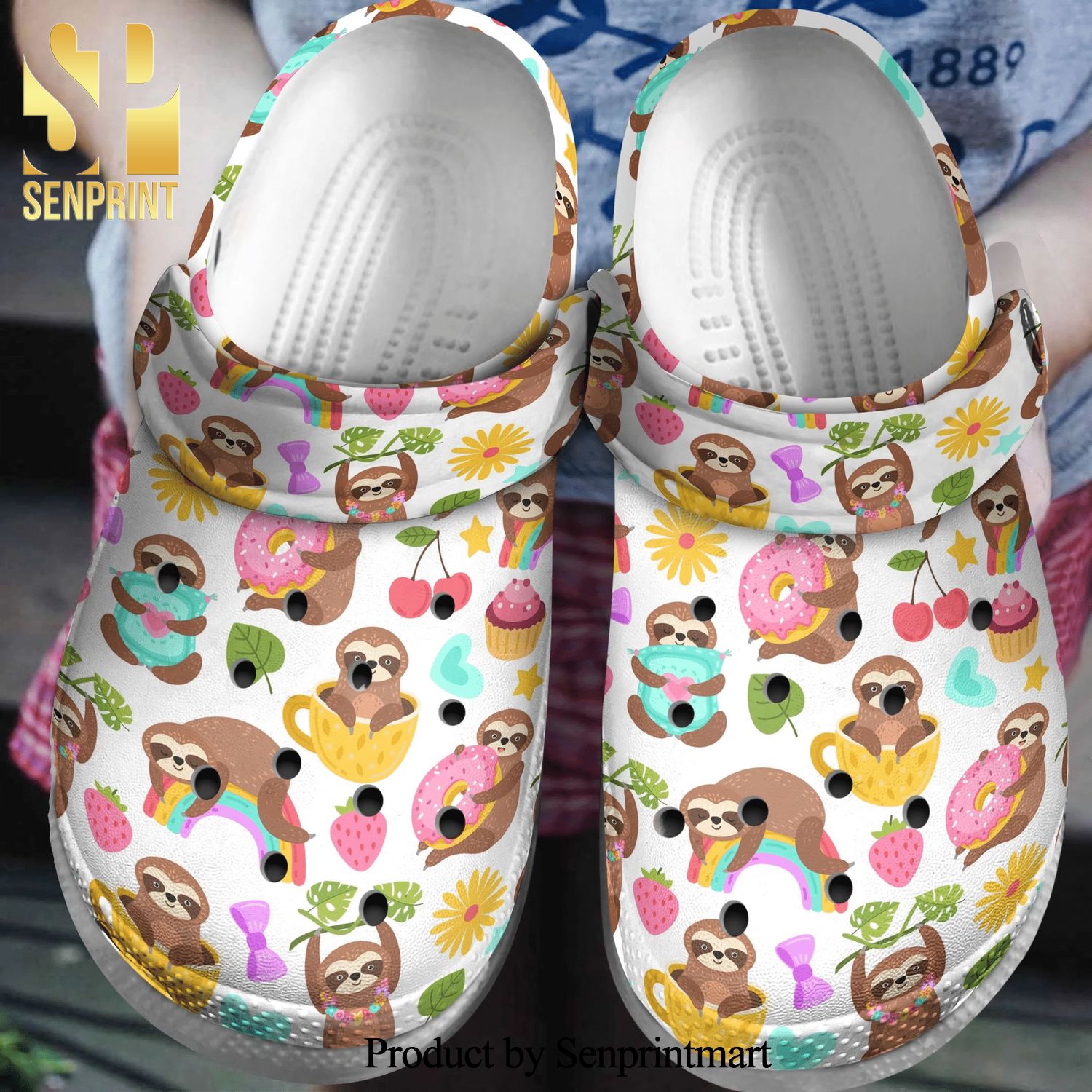 Cute Sloth Hang In From The Dount Art Gift For Lover All Over Printed Crocs Classic