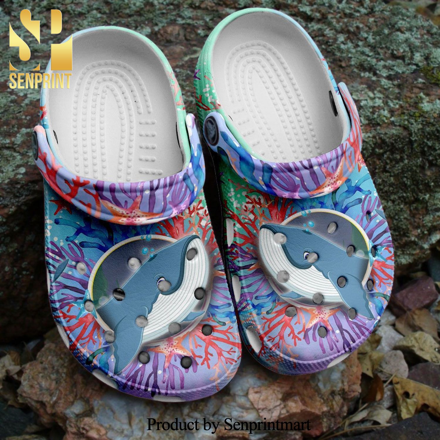 Cute Whale Cartoon Ocaen Gift For Lover Street Style Crocs Sandals