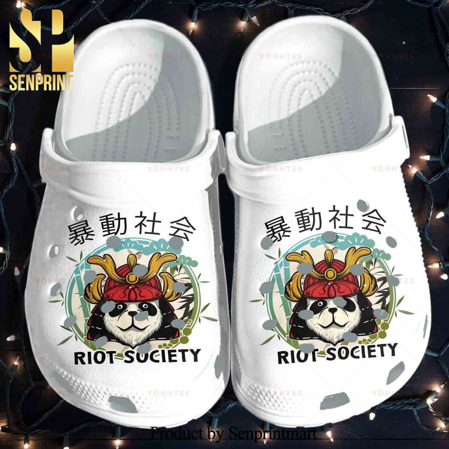 Cutie Panda Japanese Style Riot Society Panda Gift For Lover All Over Printed Crocs Crocband Clog