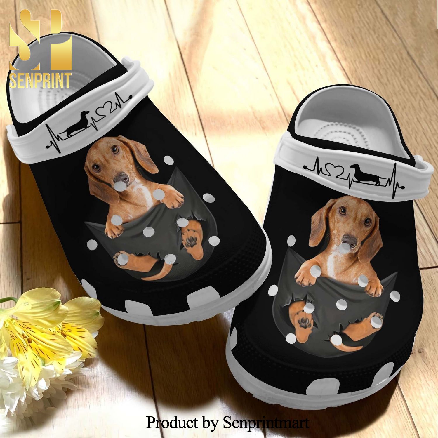 Dachshund A Lovely Full Printed Crocs Unisex Crocband Clogs