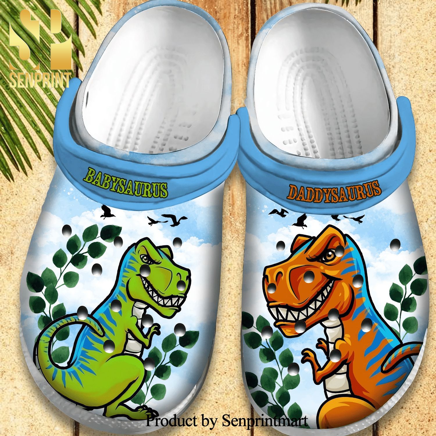 Daddysaurus And Babysaurus Gift For Lover Street Style Crocs Crocband In Unisex Adult Shoes