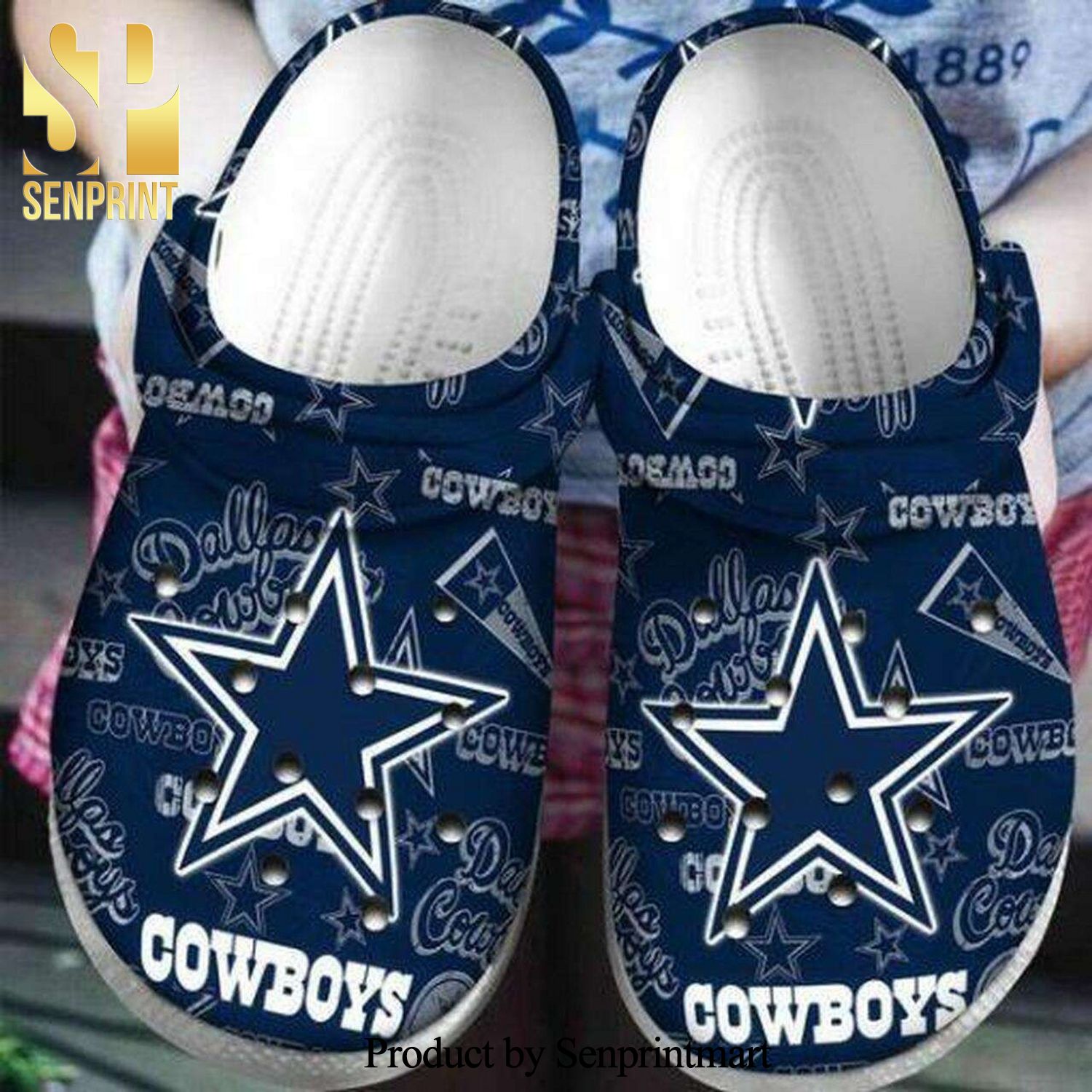 Dallas Cowboys Full Printing Classic Crocs Crocband Clog