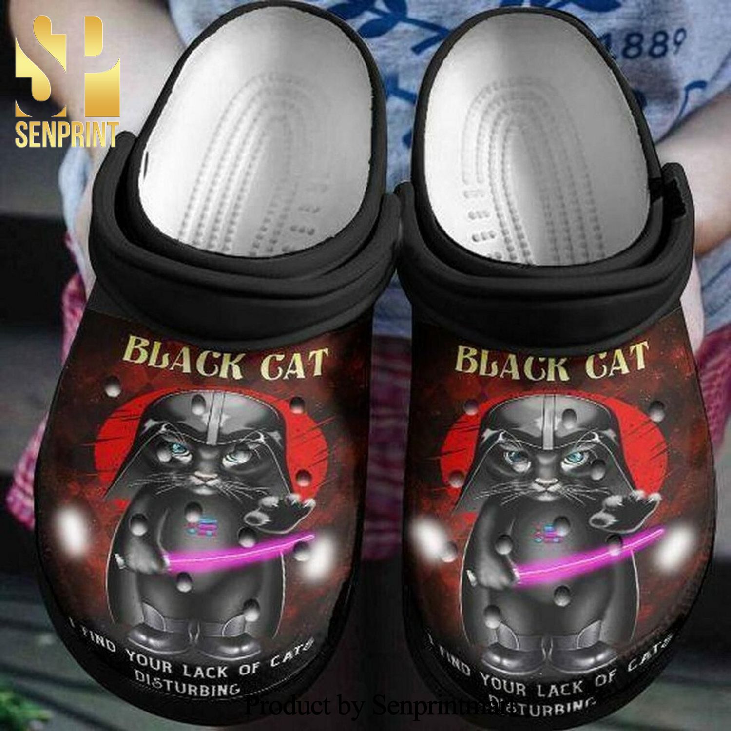 Darth Vader Cat Personalized Gift For Lover Rubber Unisex Crocs Crocband Clog