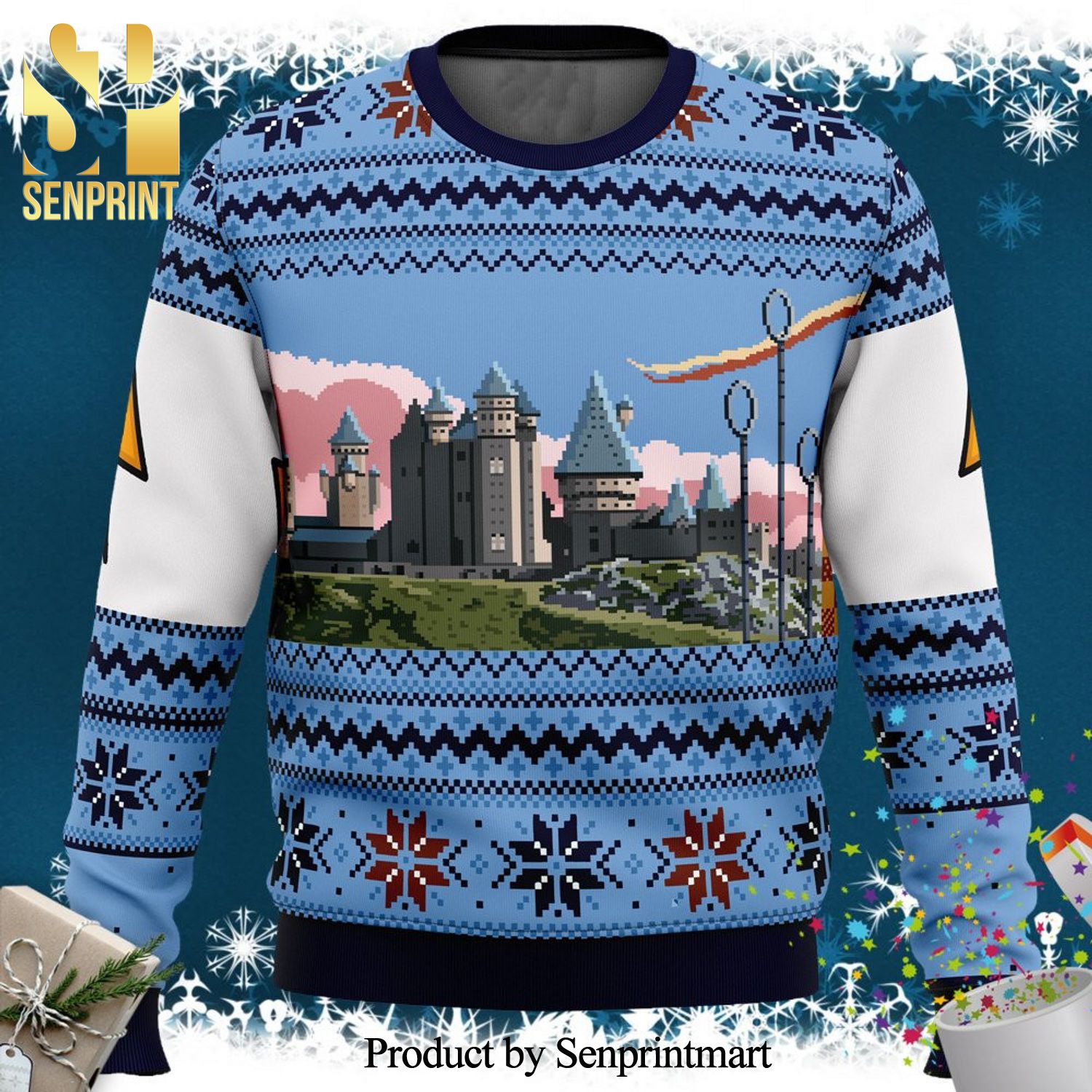 Retro Hogwarts Harry Potter Knitted Ugly Christmas Sweater