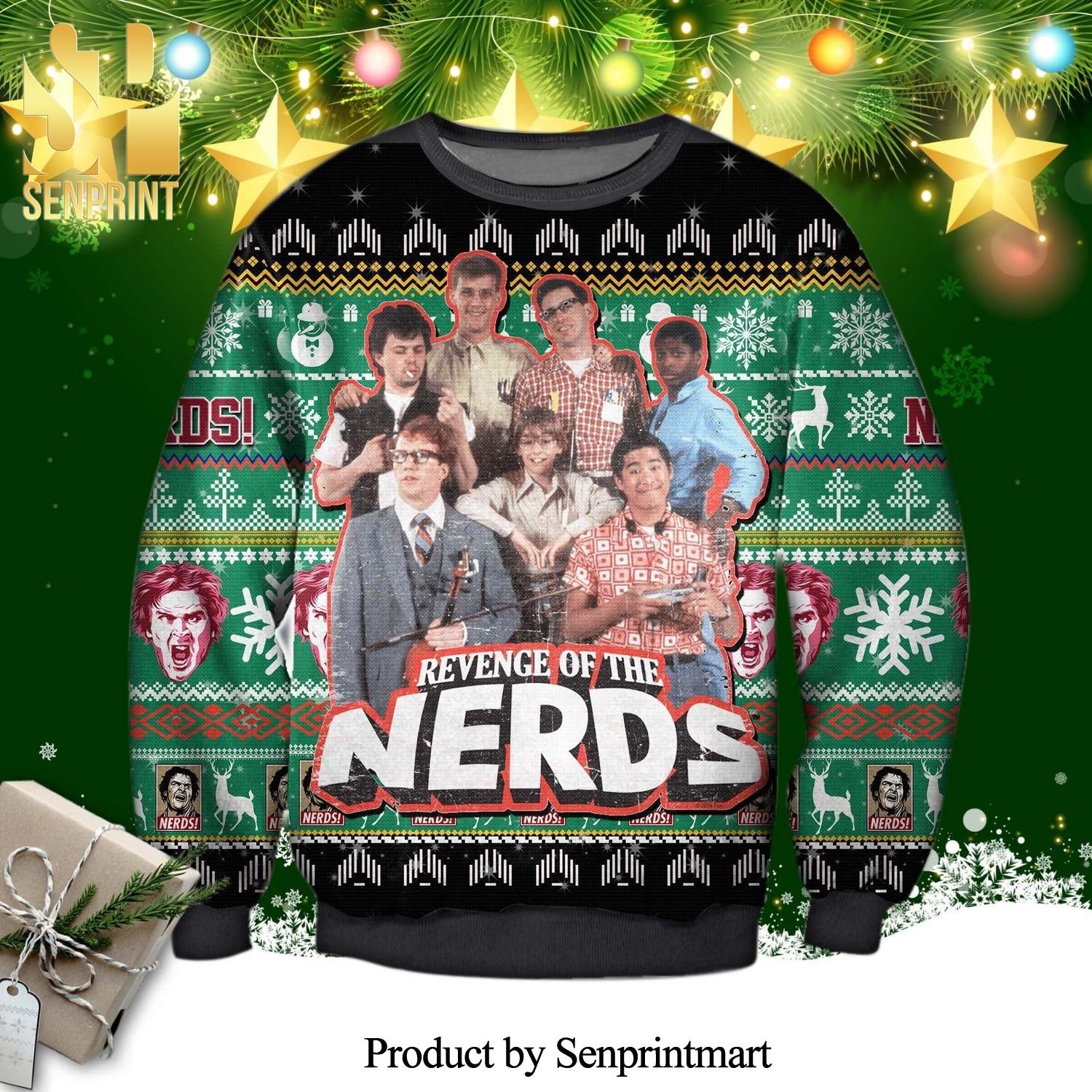 Revenge Of The Nerds Knitted Ugly Christmas Sweater