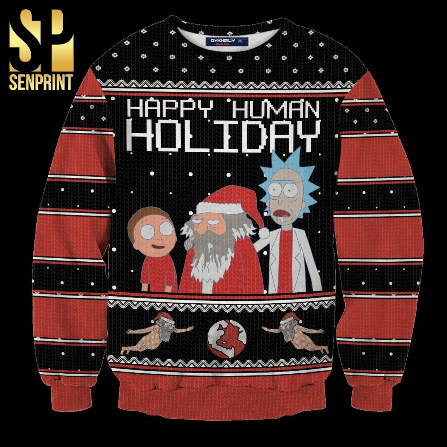 Rick and Morty Happy Human Holiday Knitted Ugly Christmas Sweater