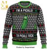 Rick and Morty Mr Poopybutthole Ooh Wee Snowflake Pattern Knitted Ugly Christmas Sweater – Blue