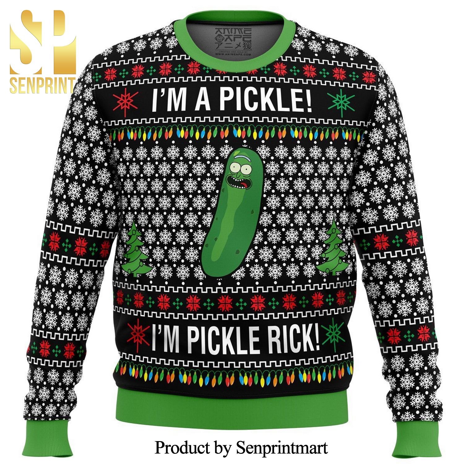 Rick And Morty Pickle Rick Premium Knitted Ugly Christmas Sweater