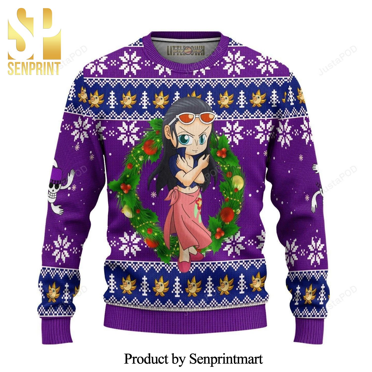 Robin One Piece Manga Anime Knitted Ugly Christmas Sweater