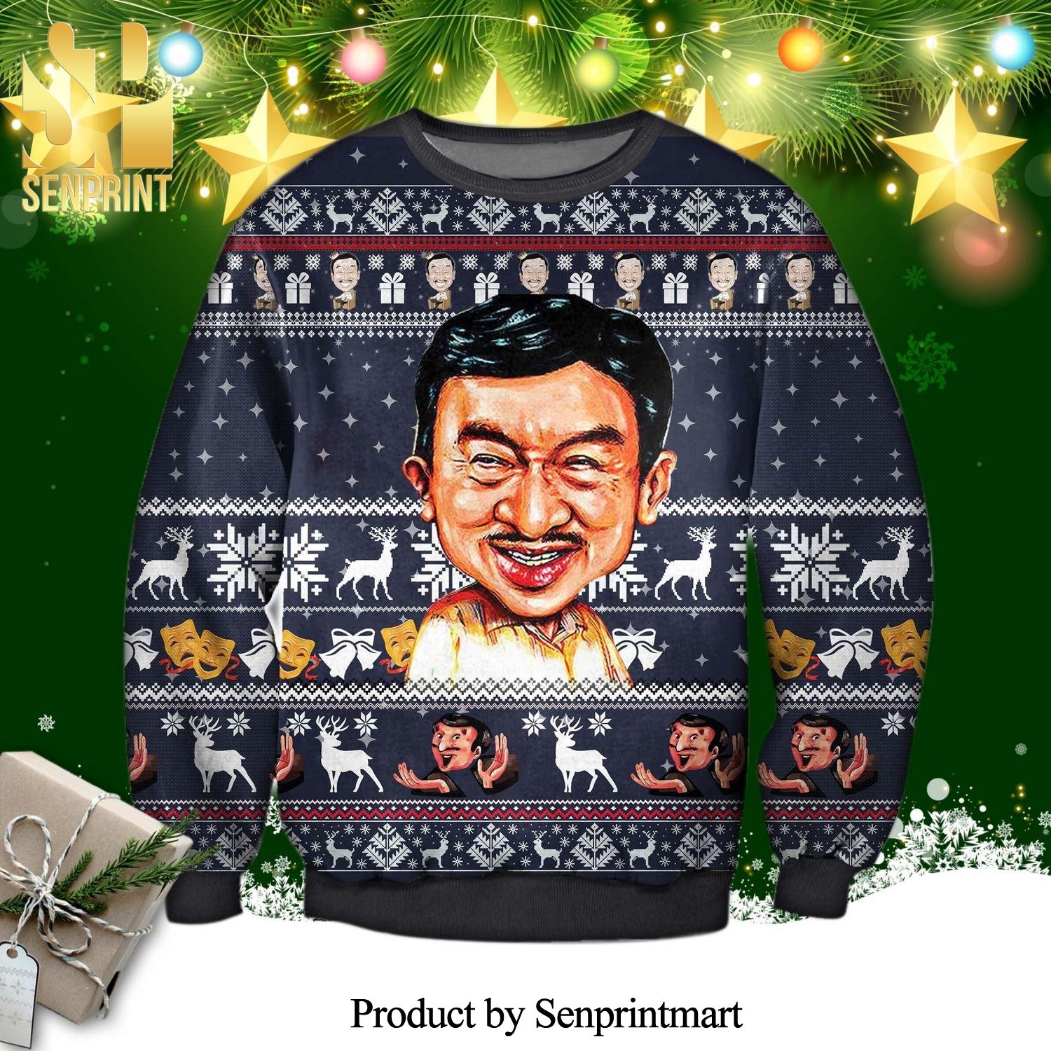 Rupert Pupkin The King Of Comedy Knitted Ugly Christmas Sweater