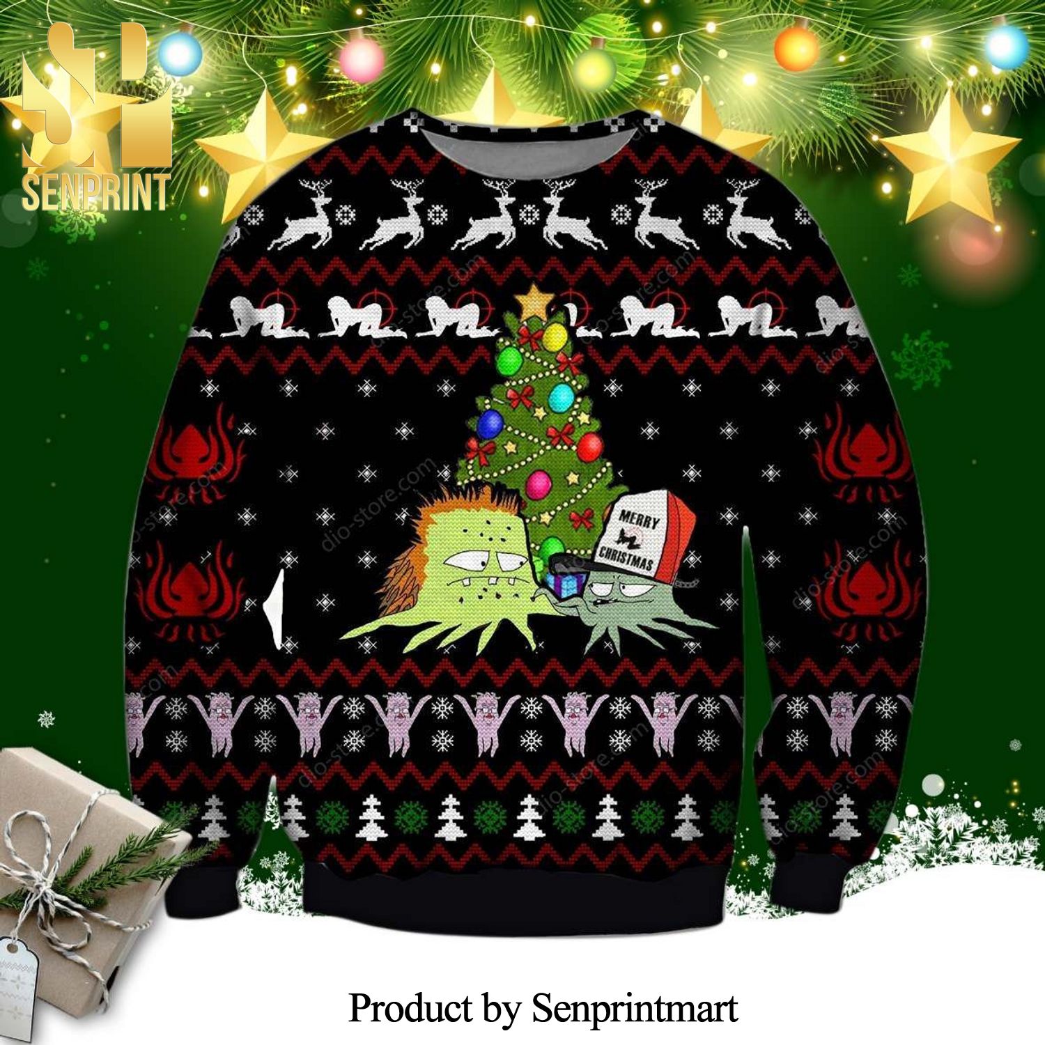 Rusty Cuyler Squidbillies Knitted Ugly Christmas Sweater