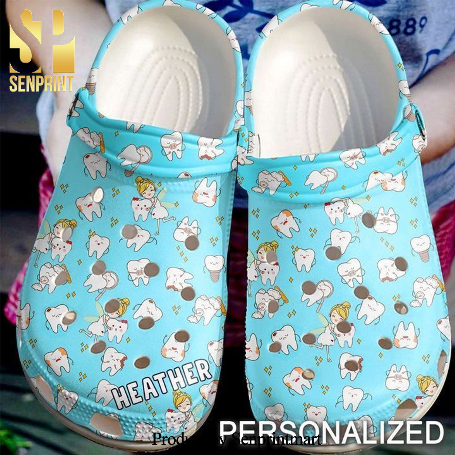 Dentist Personalized Tooth Fairy All Over Printed Crocs Crocband Adult Clogs