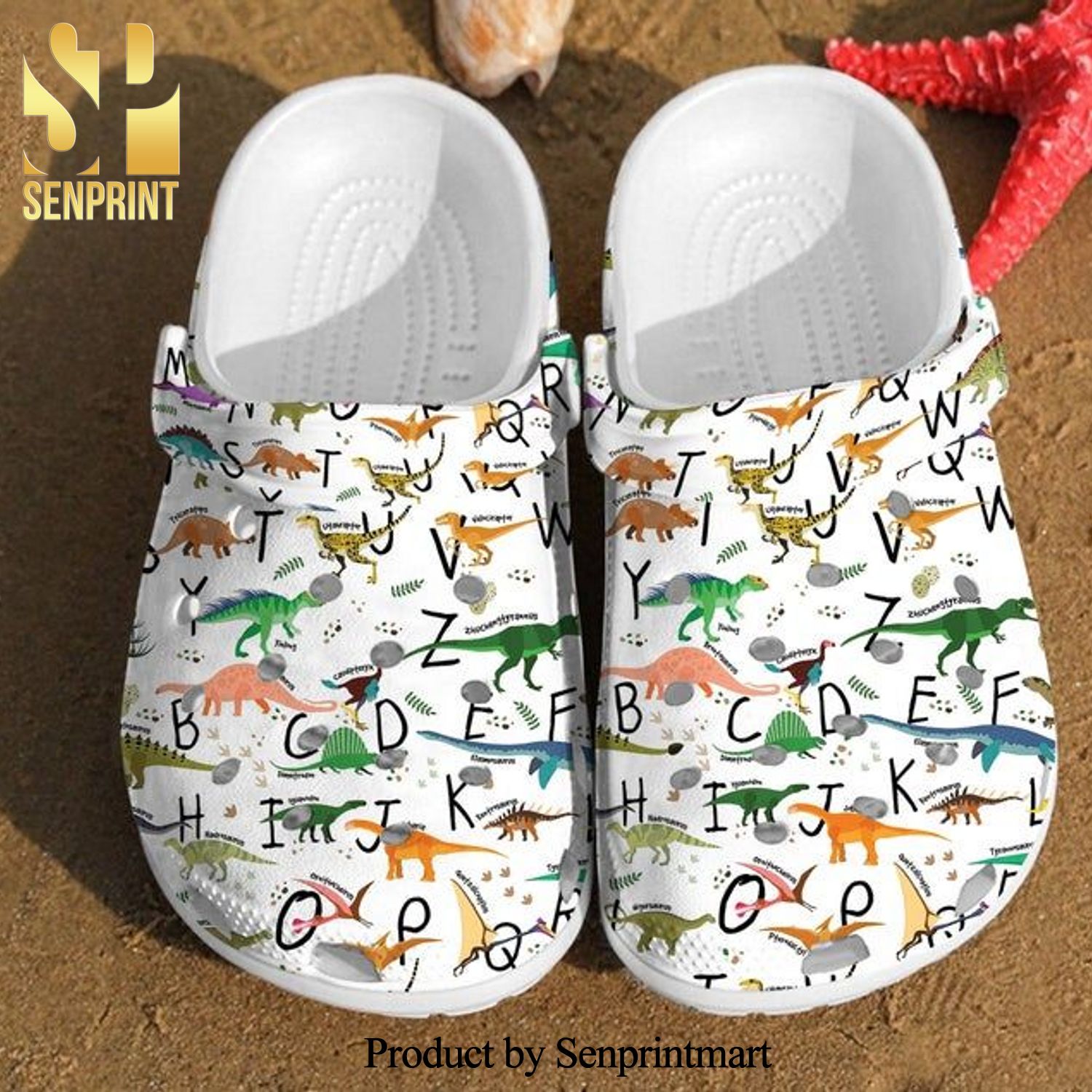 Dinosaur Alphabet Pattern Full Printing Crocs Classic