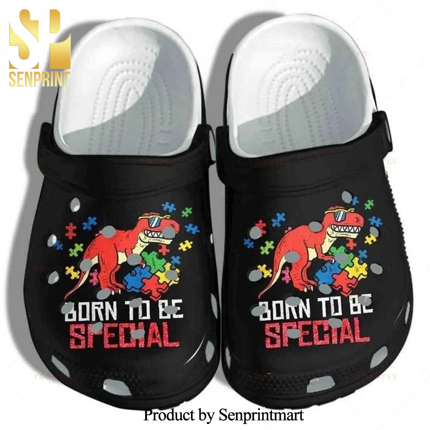 Dinosaurs Autism Born To Be Special Gift For Lover Full Printed Crocband Crocs