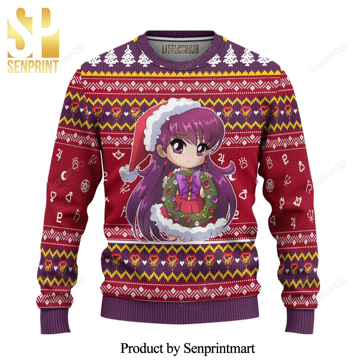 Sailor Mars Sailor Moon Knitted Ugly Christmas Sweater