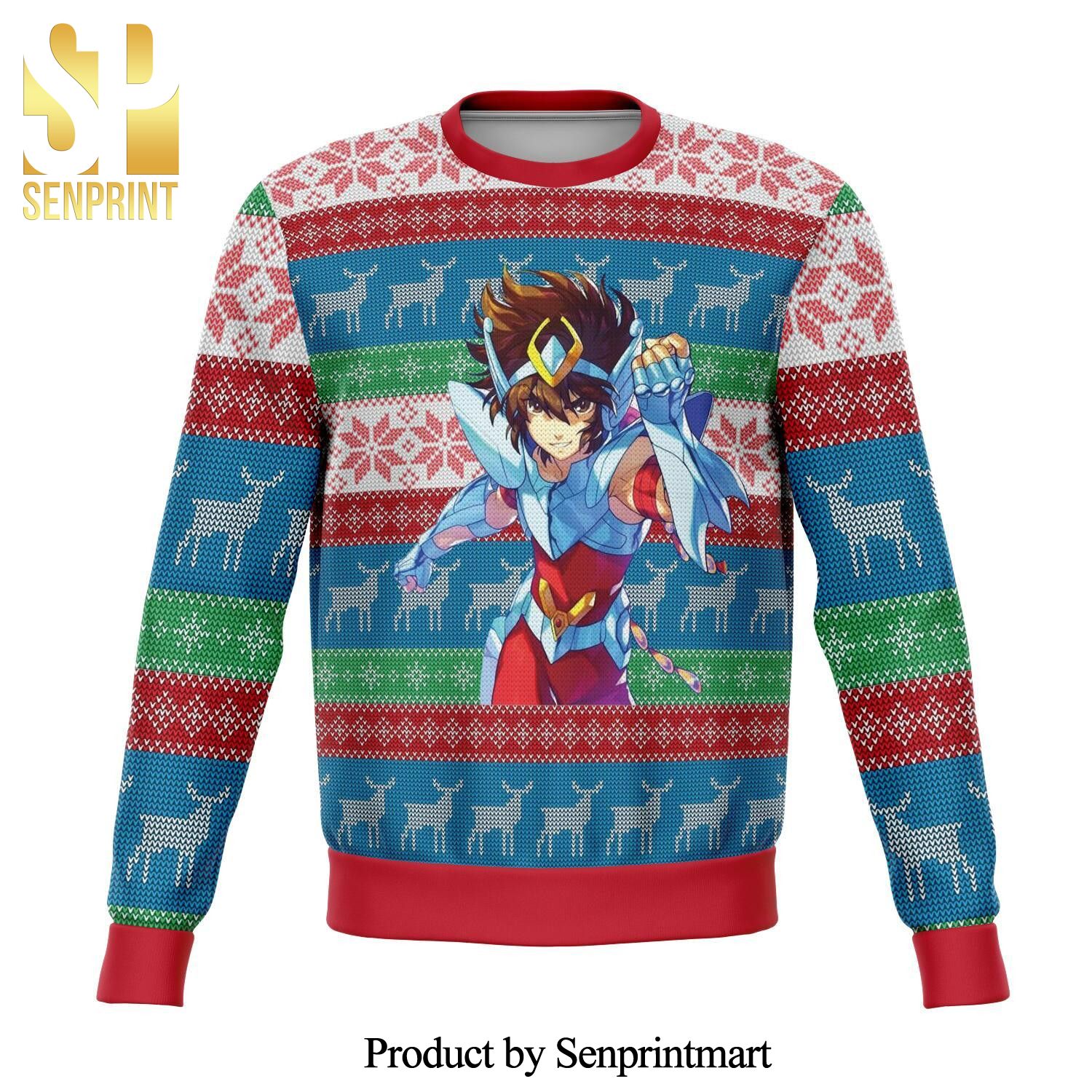 Saint Seiya Knights of the Zodiac Premium Manga Anime Knitted Ugly Christmas Sweater