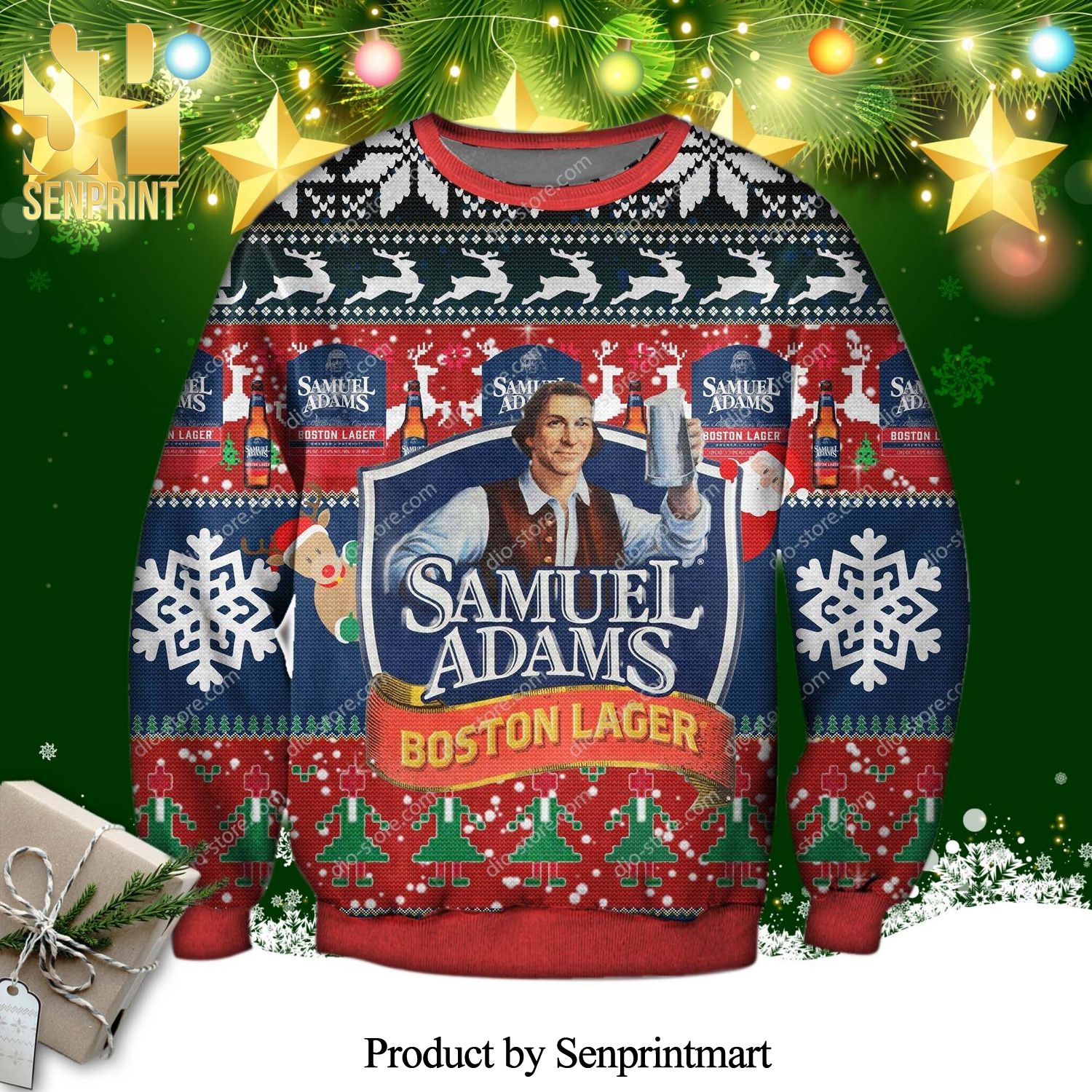 Samuel Adams Boston Lager Knitted Ugly Christmas Sweater