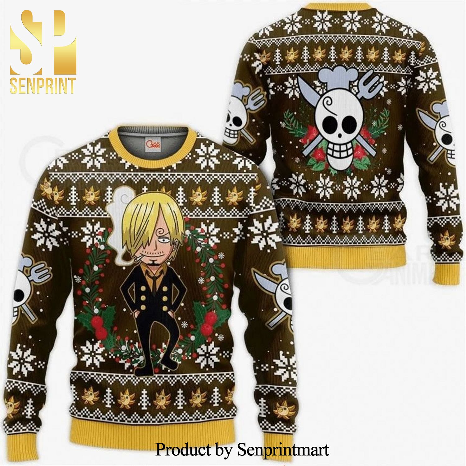 Sanji One Piece Anime Manga Knitted Ugly Christmas Sweater