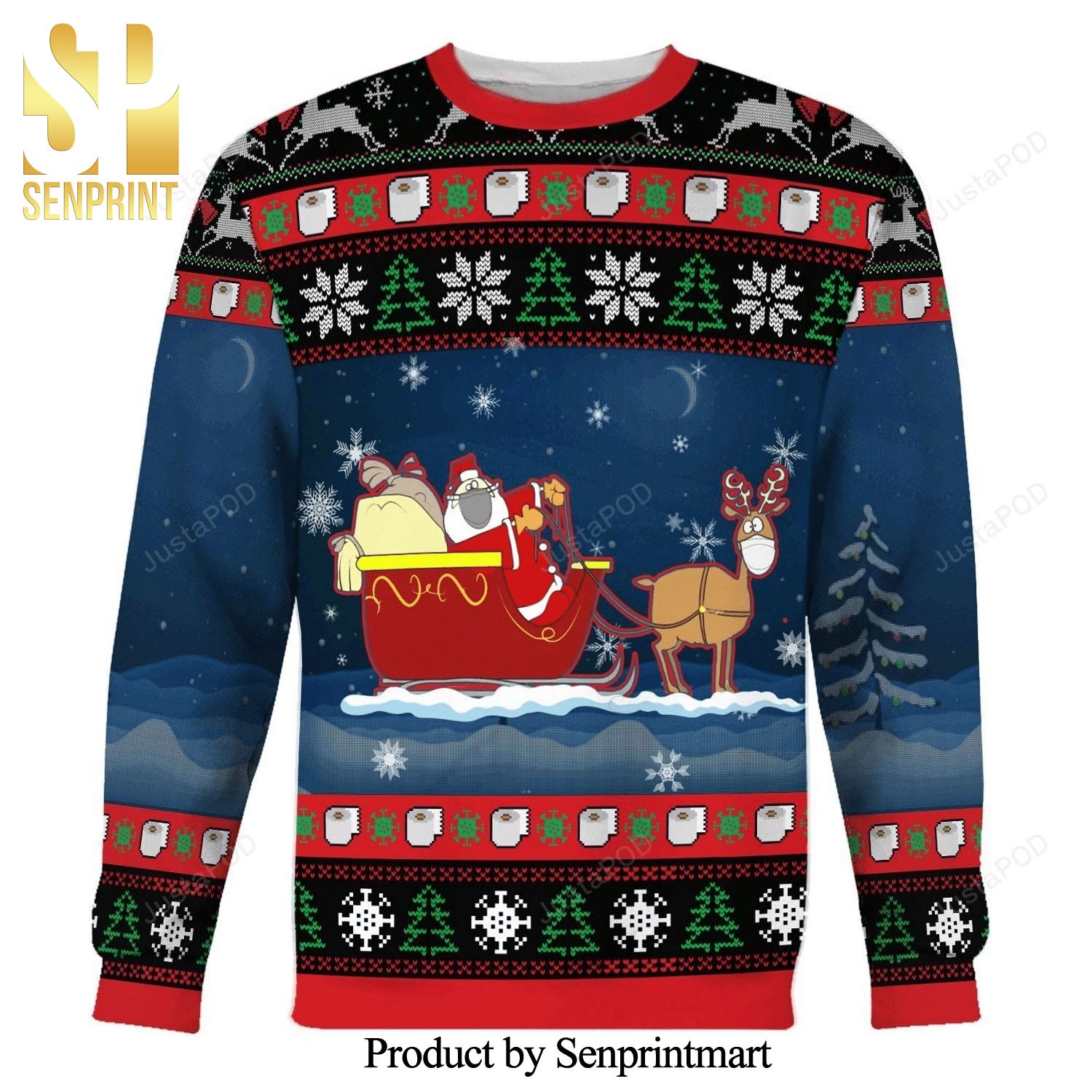 Santa 2020 Knitted Ugly Christmas Sweater