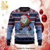 Santa Gazelle Merry Antichristmas Knitted Ugly Christmas Sweater