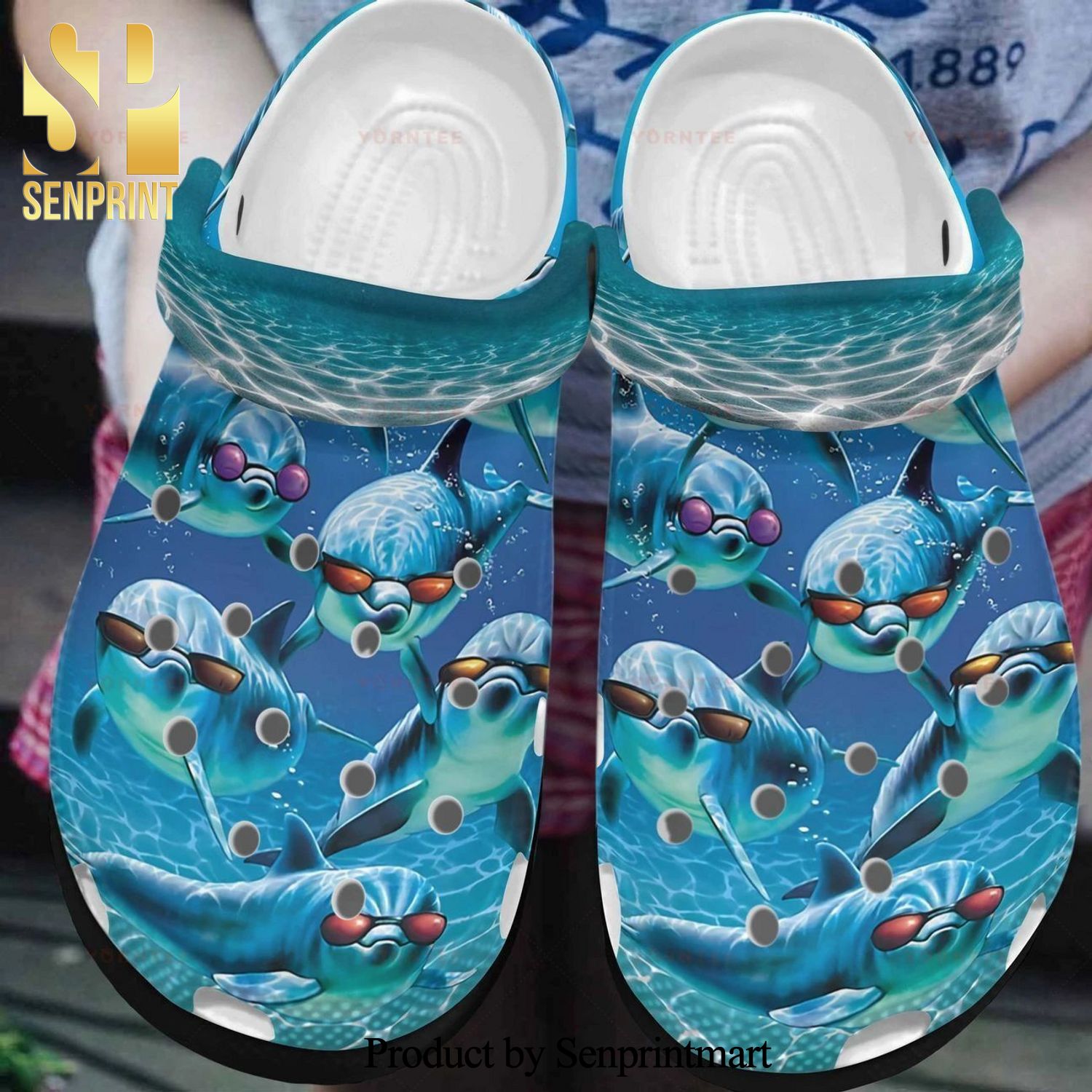 Dolphin Sun Glasses Gift For Lover All Over Printed Crocs Shoes