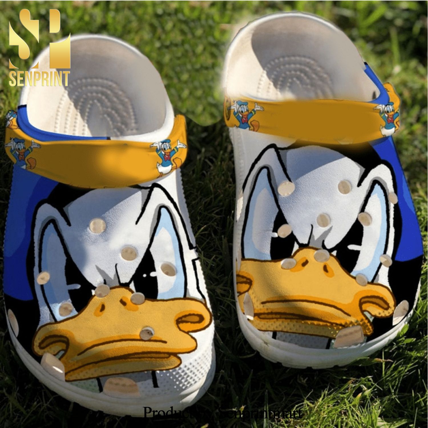 Donald Duck Angry All Over Printed Crocs Crocband Adult Clogs