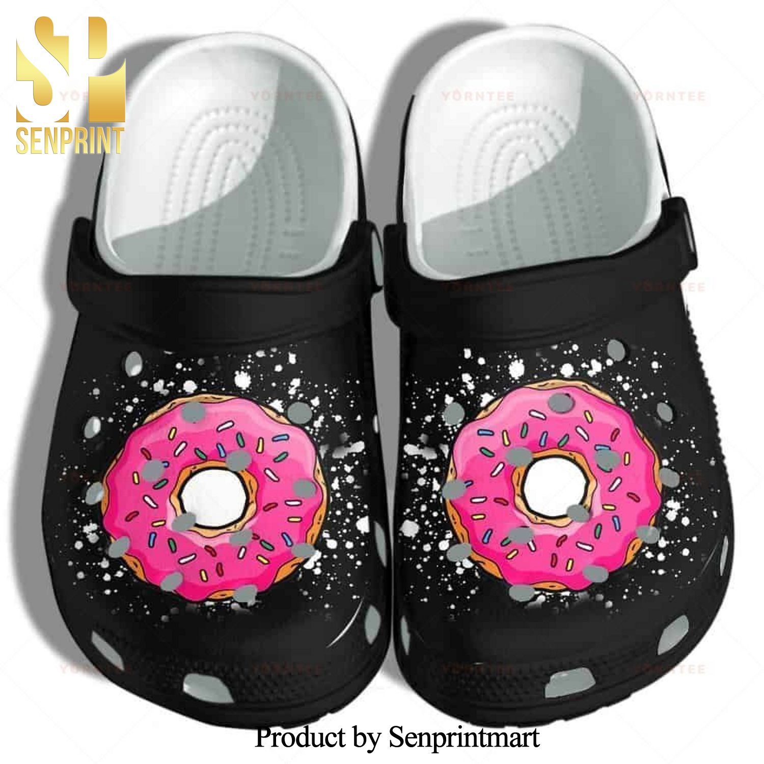 Donut Cake Cute Funny Black Gift For Lover Rubber Crocs Crocband Adult Clogs