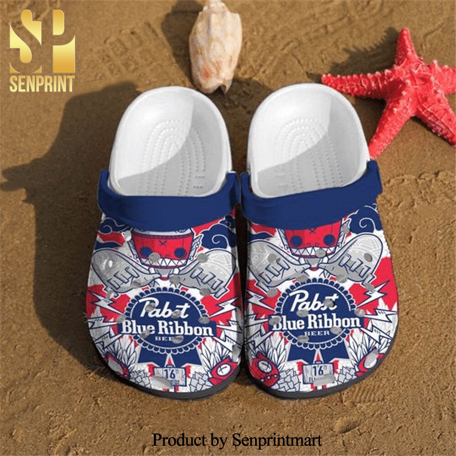 Drink Pabst Blue Ribbon Full Printed Crocband Crocs