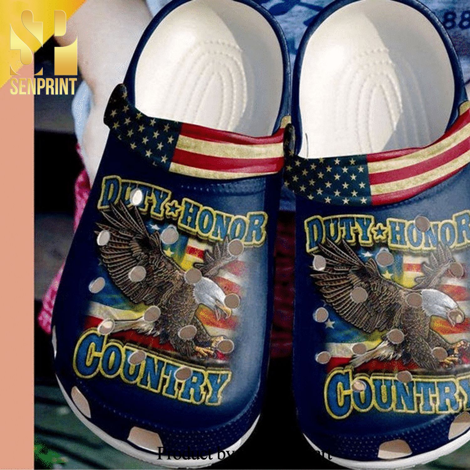 Duty Honor Country Crocs America Flag Clog Hypebeast Fashion Crocs Crocband In Unisex Adult Shoes