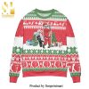 Santa Playing Golf Knitted Ugly Christmas Sweater