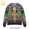 Santa Shark Jaws Horror Movie Pine Tree Knitted Ugly Christmas Sweater