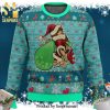 Santa Shark Jaws Horror Movie Pine Tree Knitted Ugly Christmas Sweater