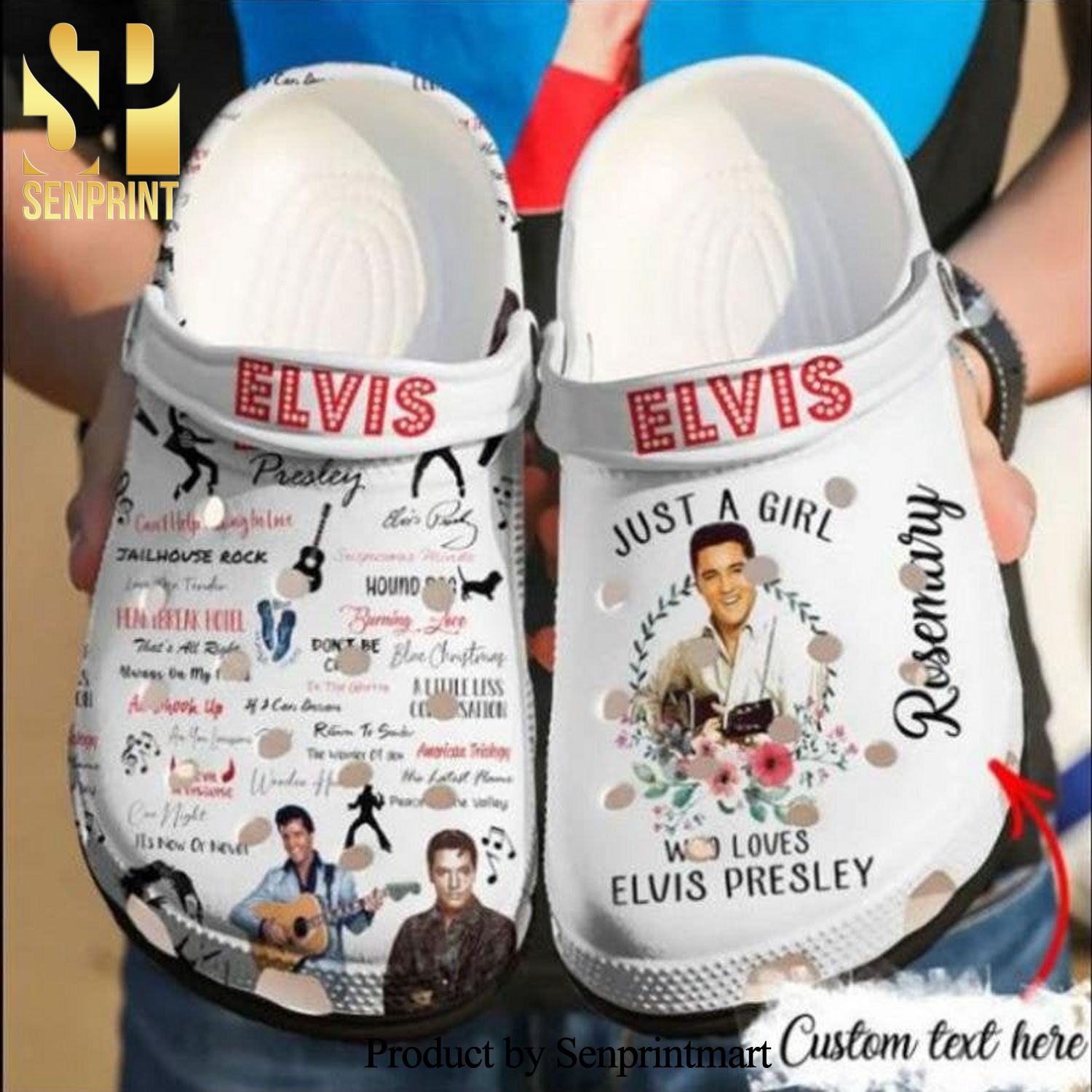 Elvis Gift For Fan Classic Water Crocs Unisex Crocband Clogs