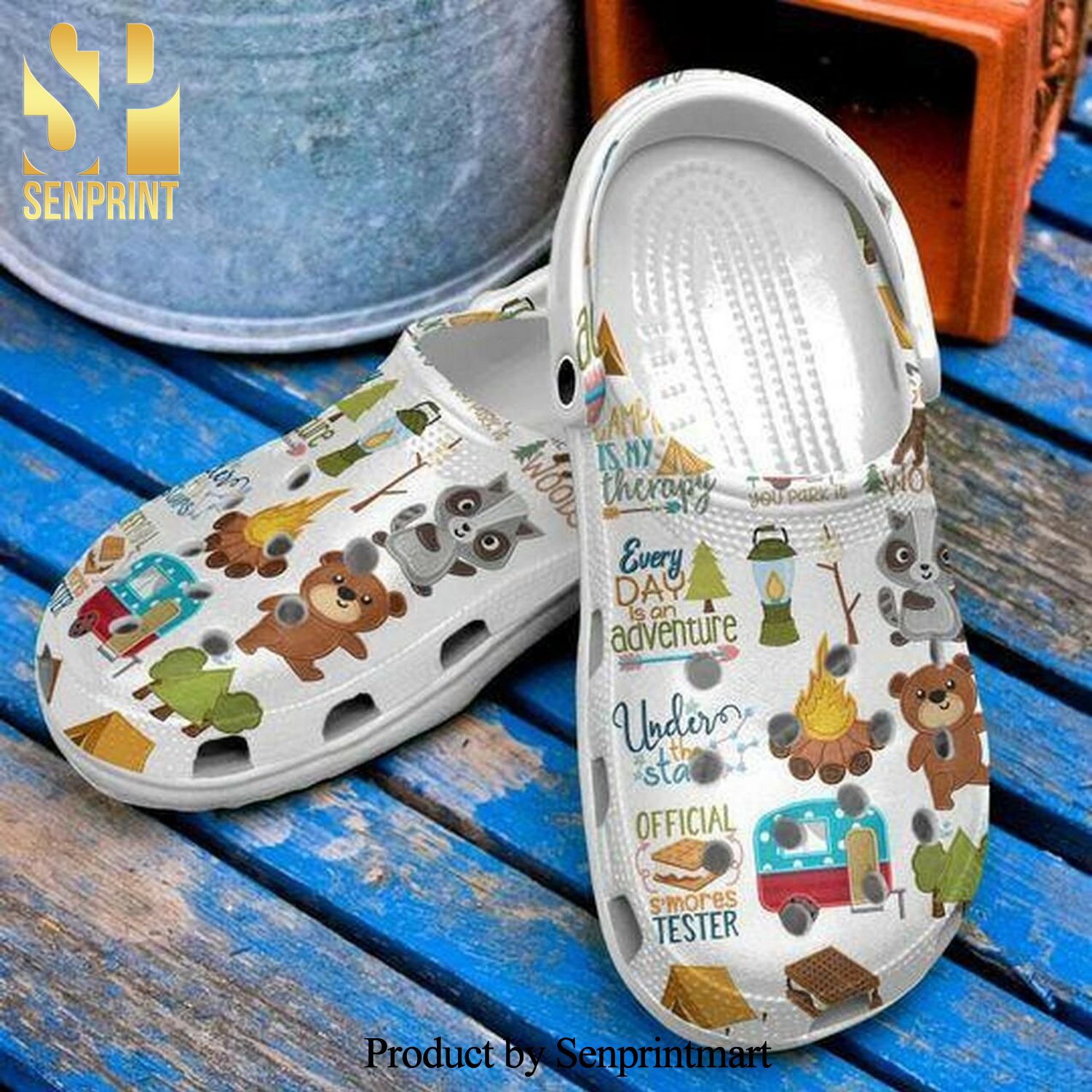 Every Day Adventure Bear Camping Personalized Gift For Lover Street Style Crocband Crocs