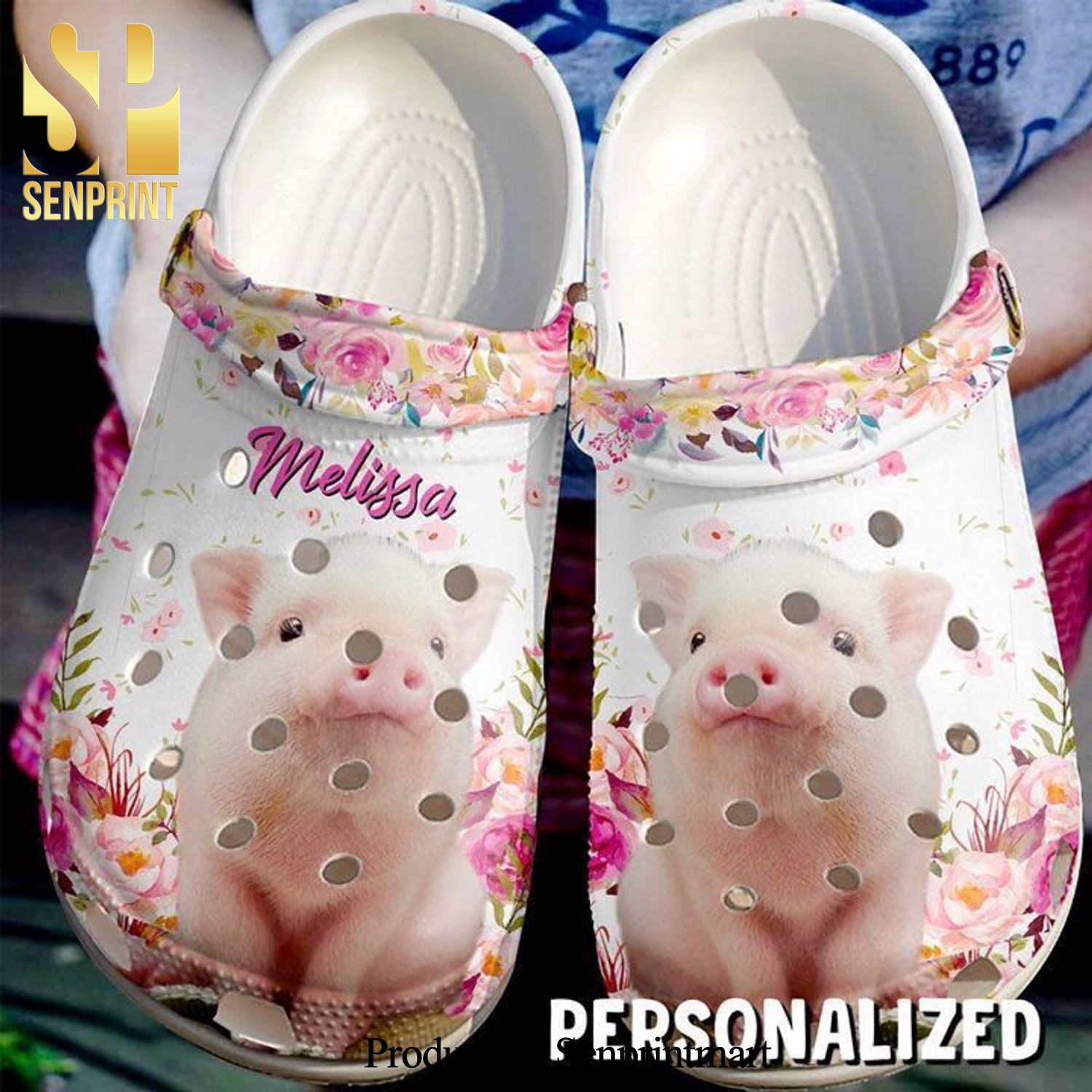 Farmer Personalized Cute Pig All Over Printed Crocs Crocband In Unisex Adult Shoes