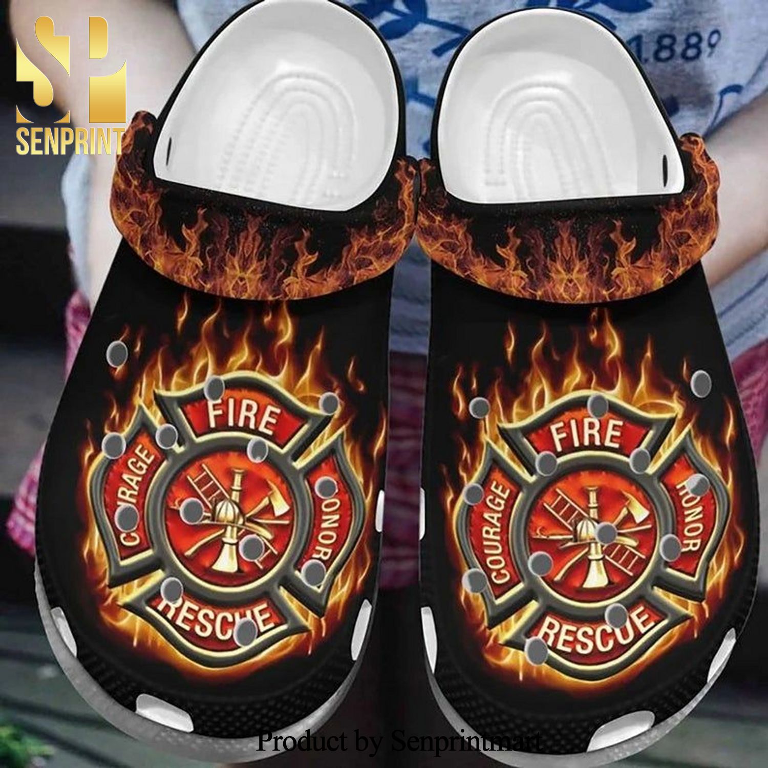 Firefighter Crocs Firefighter Shoes Proud Firefighter Full Printing Crocs Sandals