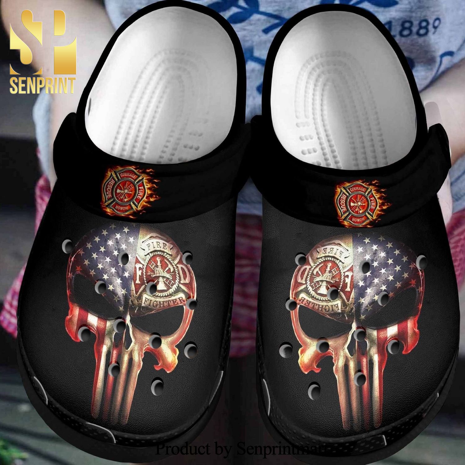 Firefighter Skull Printed Gift For Lover All Over Printed Crocs Classic