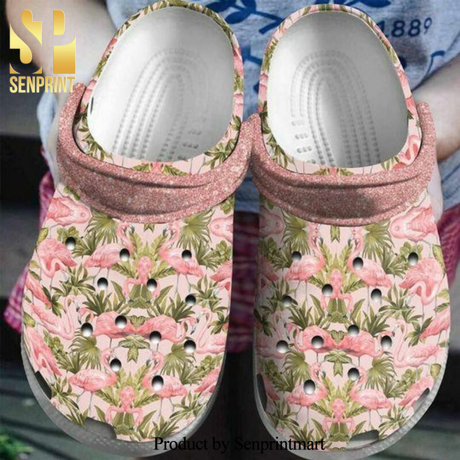 Flamingo Tropical Personalized 202 Gift For Lover Full Printing Crocs Unisex Crocband Clogs