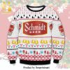 Schmucker Beer Logo Snowflake Knitted Ugly Christmas Sweater