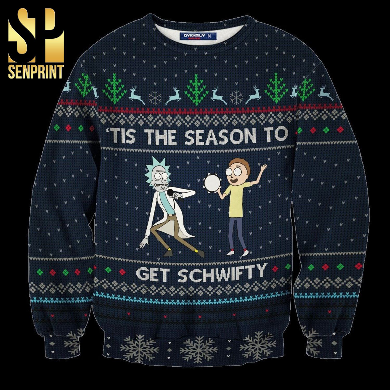 Schwifty Tis The Season Rick and Morty Knitted Ugly Christmas Sweater